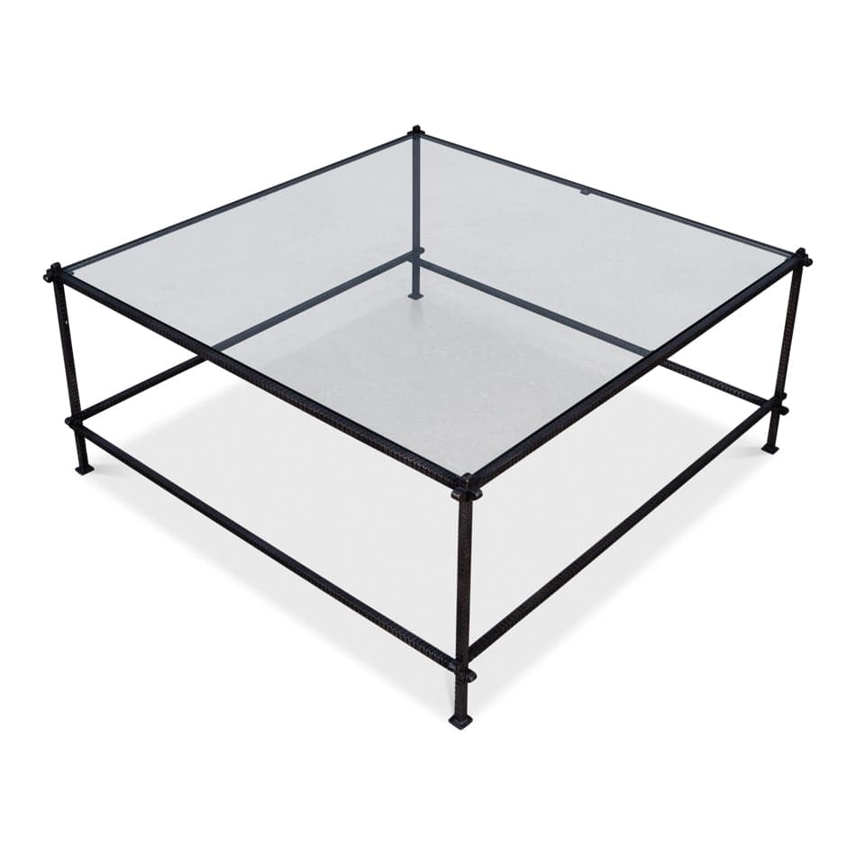 Serrated Edge Iron Coffee Table-SARREID-SARREID-52772-Coffee Tables-4-France and Son