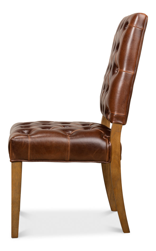 Brady Leather Side Chair-SARREID-SARREID-52775-Dining Chairs-2-France and Son