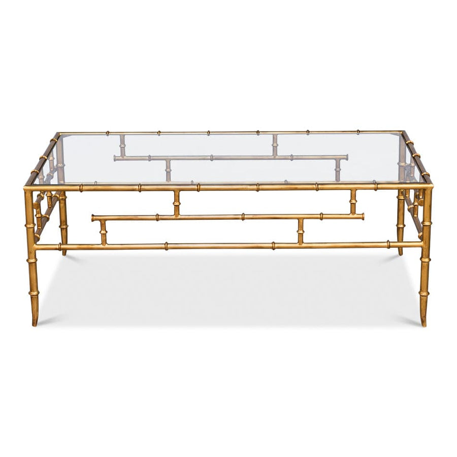 Faux Bamboo Metal Coffee Table-SARREID-SARREID-52851-Coffee Tables-2-France and Son
