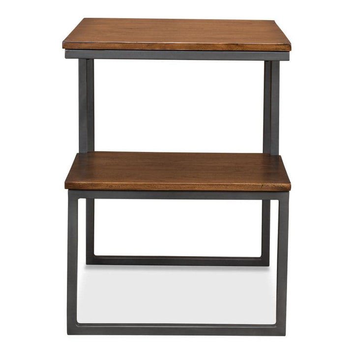 Duo Tier Side Table Fruitwood-SARREID-SARREID-53012-Side Tables-4-France and Son