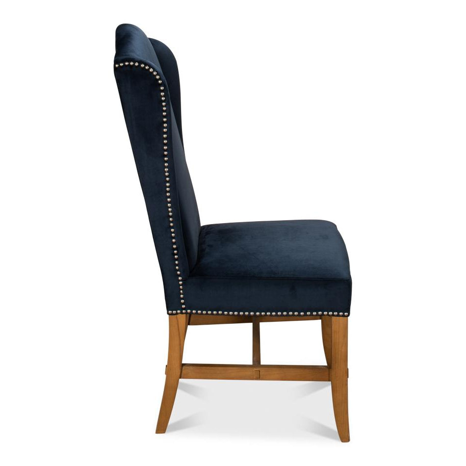 High Back Dining Chair-SARREID-SARREID-53028-Dining ChairsNavy Blue-8-France and Son
