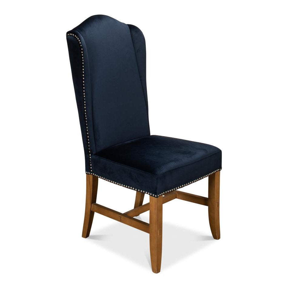 High Back Dining Chair-SARREID-SARREID-53028-Dining ChairsNavy Blue-1-France and Son