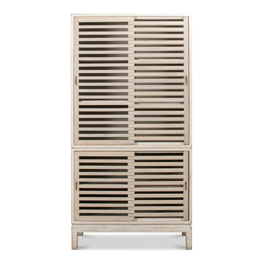 Groovy Doors Bookcase Whitewash-SARREID-SARREID-53043-Bookcases & CabinetsWhite-1-France and Son