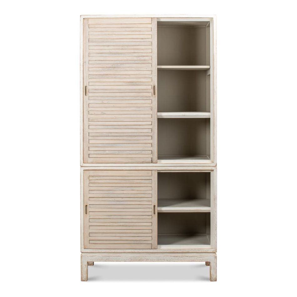 Groovy Doors Bookcase Whitewash-SARREID-SARREID-53043-Bookcases & CabinetsWhite-5-France and Son