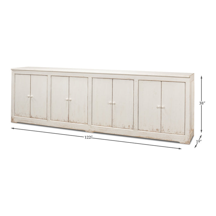 Eight Is Enough Sideboard-SARREID-SARREID-40427-1-Sideboards & CredenzasAnt. White-8-France and Son