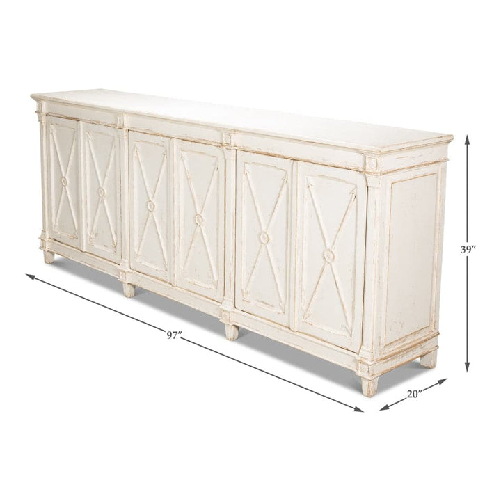 Marksman Sideboard, Whitewash-SARREID-SARREID-53046-Sideboards & Credenzas-5-France and Son