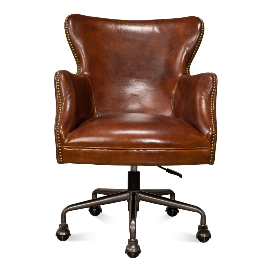 Andrew Jackson Desk Chair-SARREID-SARREID-53124-Task ChairsVintage Cigar-1-France and Son