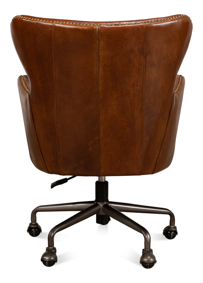 Andrew Jackson Desk Chair-SARREID-SARREID-53124-Task ChairsVintage Cigar-3-France and Son