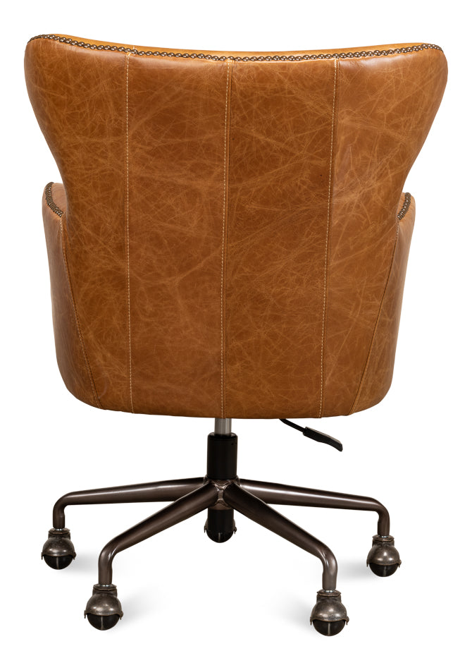 Andrew Jackson Desk Chair-SARREID-SARREID-53124-Task ChairsVintage Cigar-4-France and Son