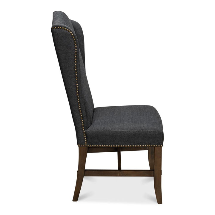 High Back Dining Chair-SARREID-SARREID-53028-Dining ChairsNavy Blue-12-France and Son