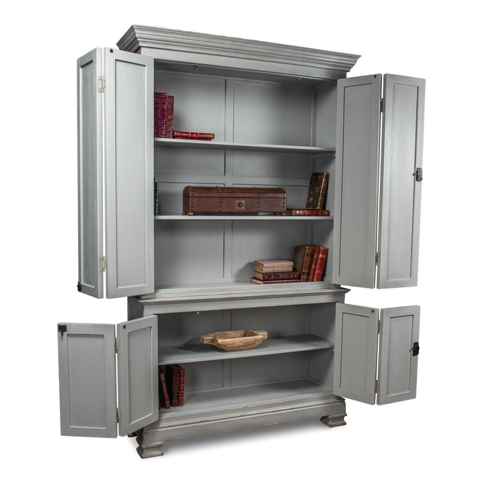 French Grey Cupboard-SARREID-SARREID-53184-Bookcases & Cabinets-2-France and Son