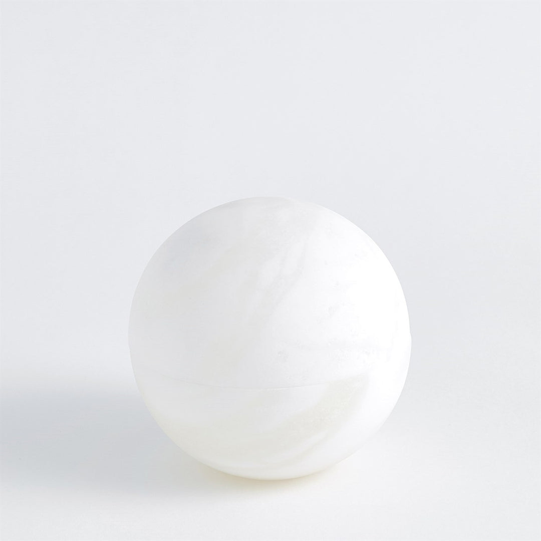 Alabaster Sphere Box-Global Views-GVSA-3.31617-Baskets & BoxesSmall-White-5-France and Son