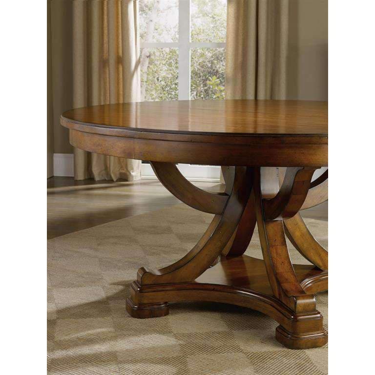 Tynecastle Round Pedestal Dining Table with One 18'' Leaf-Hooker-HOOKER-5323-75206-Dining Tables-4-France and Son