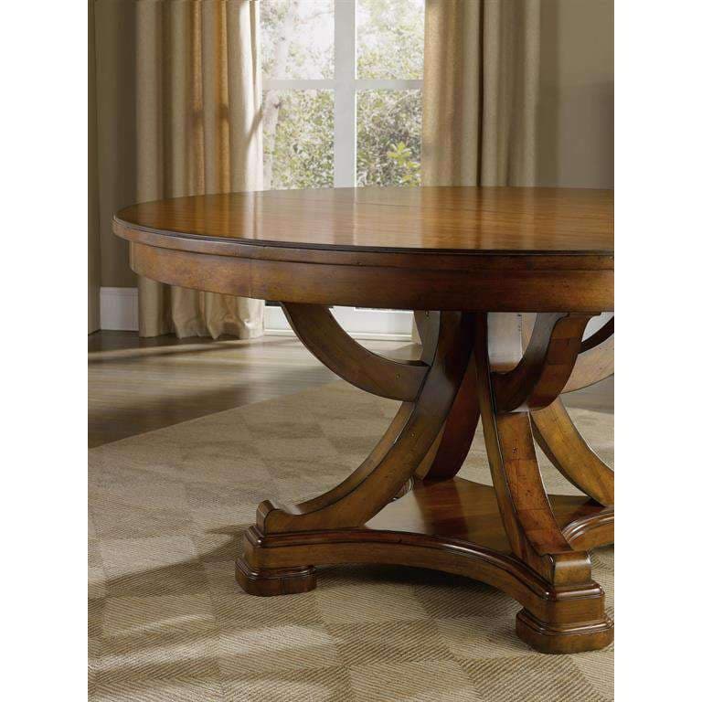 Tynecastle Round Pedestal Dining Table with One 18'' Leaf by Hooker