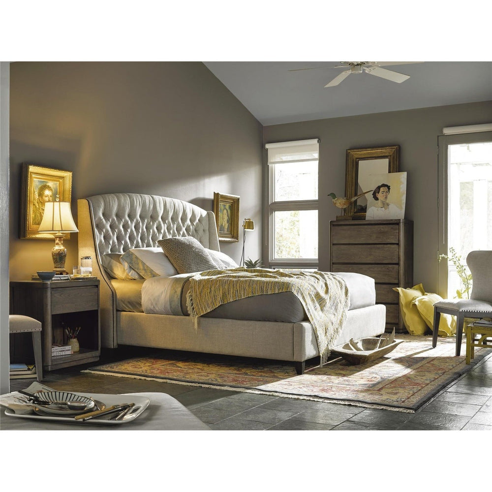 Curated Collection - Halston Bed-Universal Furniture-UNIV-552260B-BedsKing-Blended Linen-Stone-2-France and Son