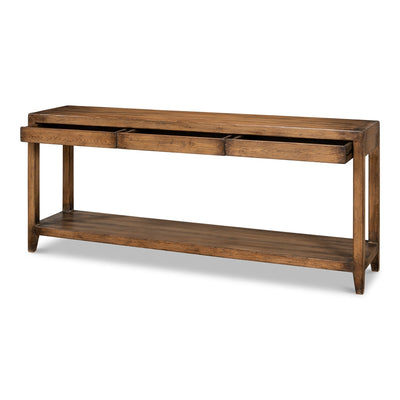 Anton Console With Three Drawers-SARREID-SARREID-53282-Console TablesFrench Walnut Finish-3-France and Son
