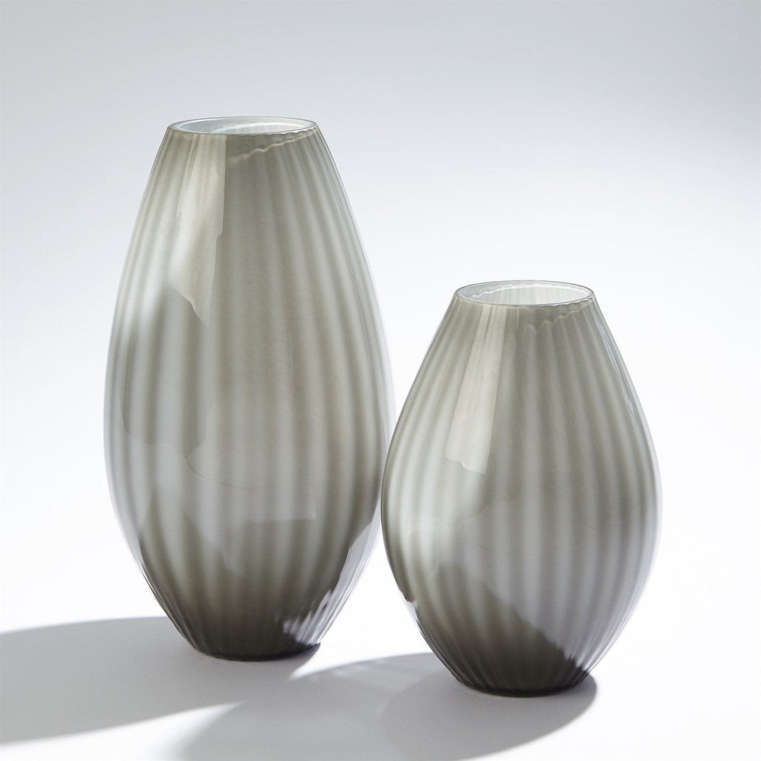 Cased Glass Stripe Vase-France & Son-GVSA-3.31622-VasesLarge-Grey-3-France and Son