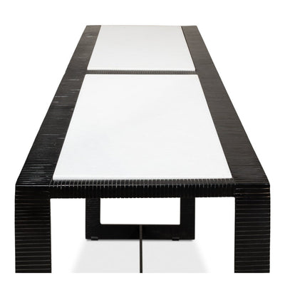 Ridged Iron Console Table-SARREID-SARREID-53427-Console TablesLarge-6-France and Son