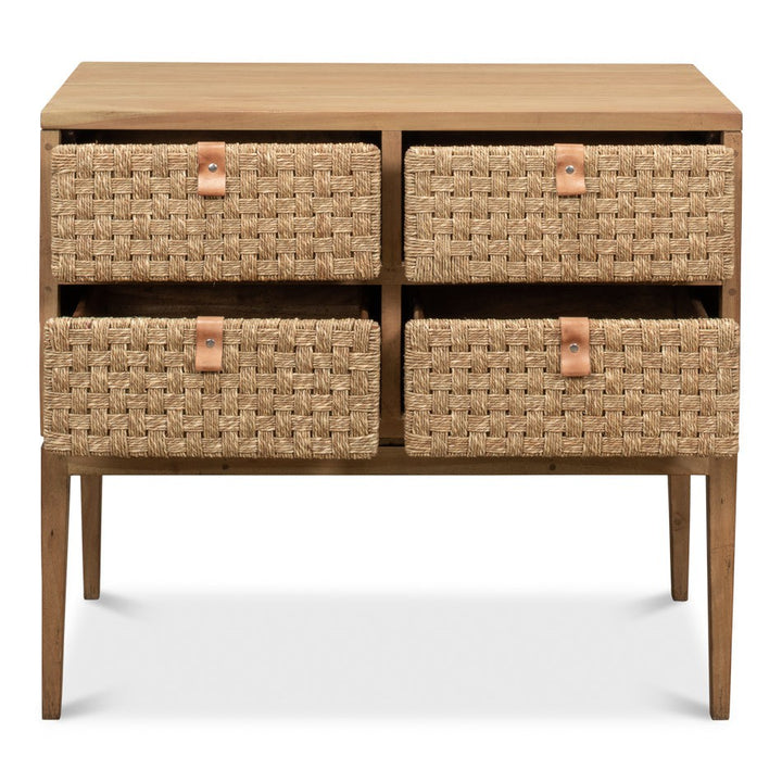 Woven Front Chest Of Drawers-SARREID-SARREID-53432-Dressers-2-France and Son