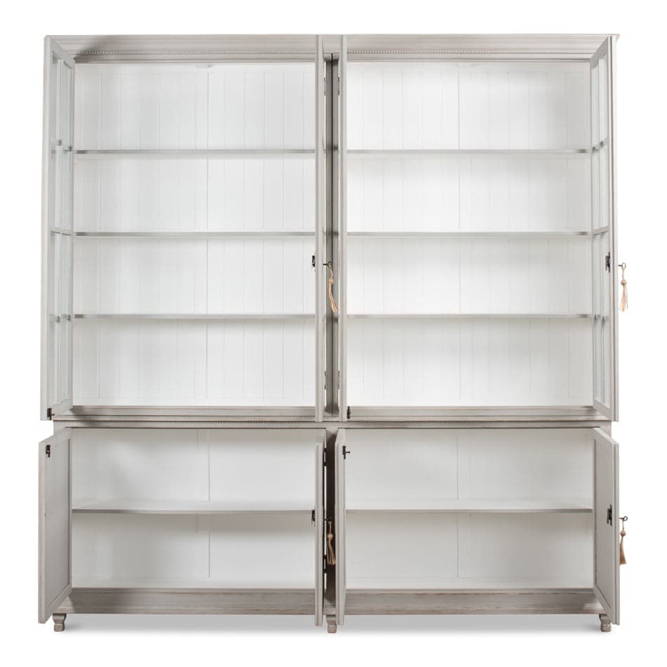 Harper Glass Front Bookcase-SARREID-SARREID-53450-Bookcases & Cabinets-2-France and Son