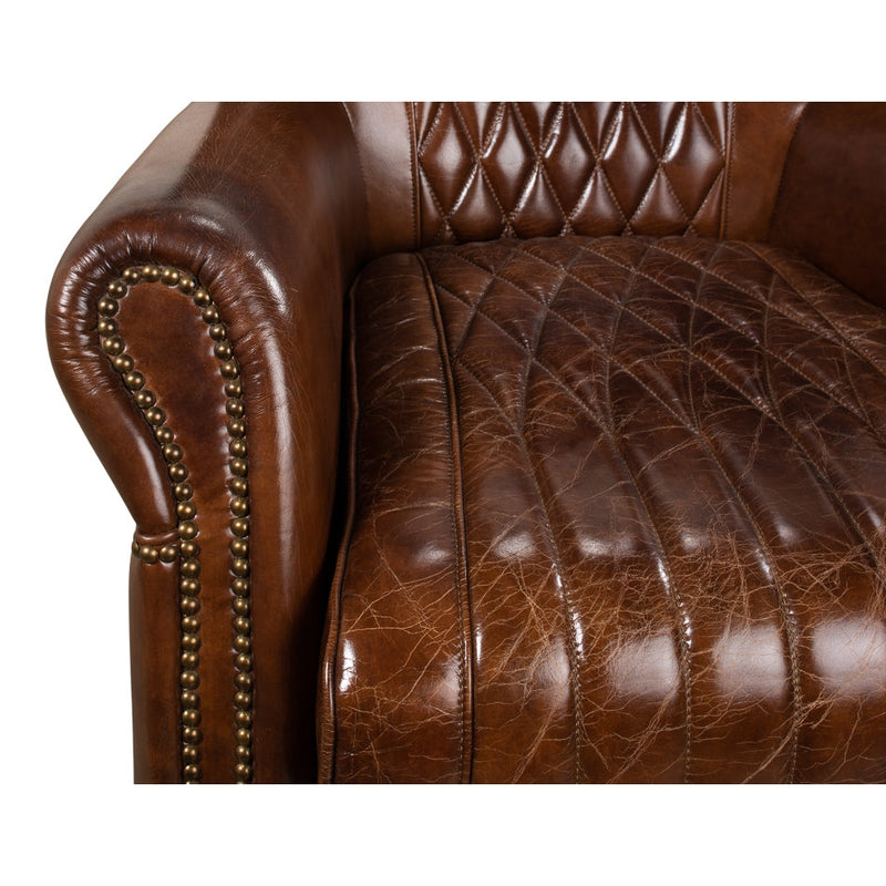 Bugatti Leather Swivel Chair-SARREID-SARREID-53469-Lounge Chairs-4-France and Son