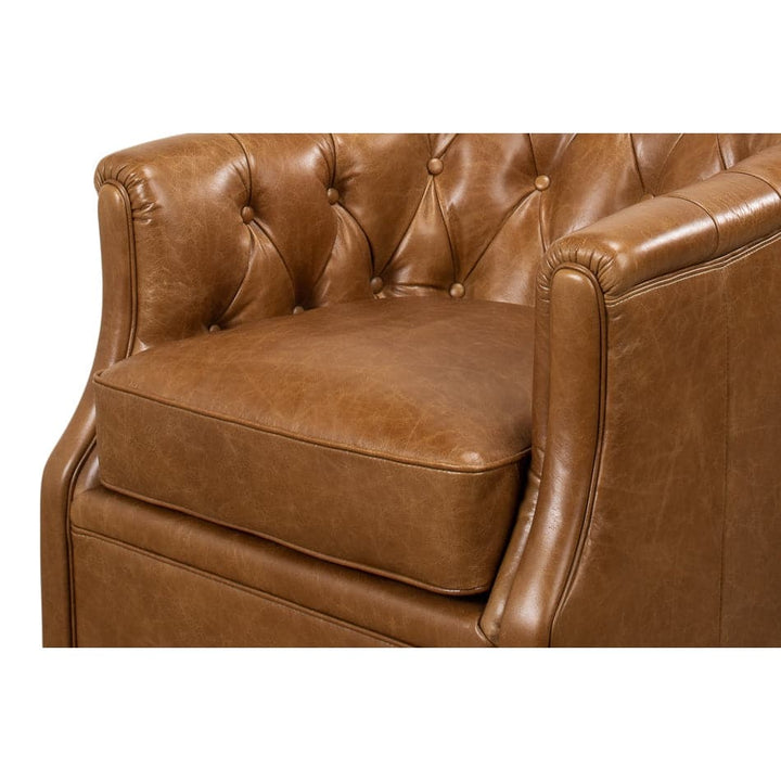 Coolidge Leather Swivel Chair-SARREID-SARREID-53470-Lounge Chairs-3-France and Son