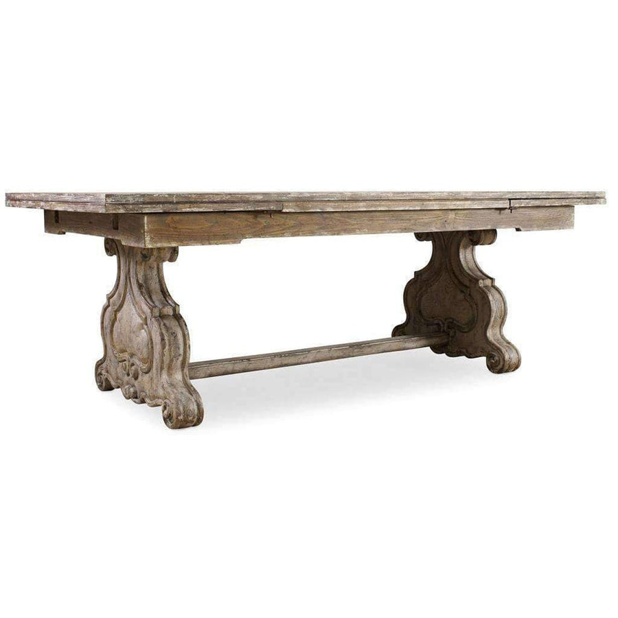 Chatelet Refectory Rectangle Trestle Dining Table with Two 22'' Leaves-Hooker-HOOKER-5350-75206-Dining Tables-1-France and Son