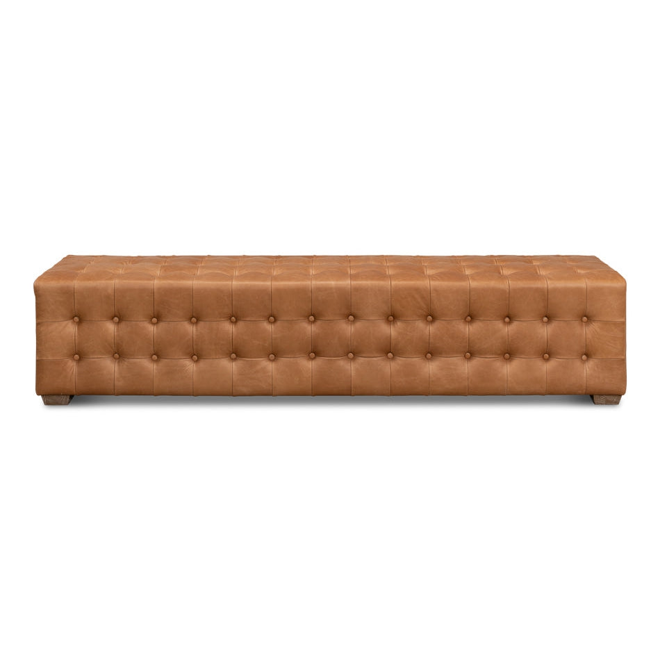 Beam Bench Tufted Leather-SARREID-SARREID-53544-Benches-1-France and Son