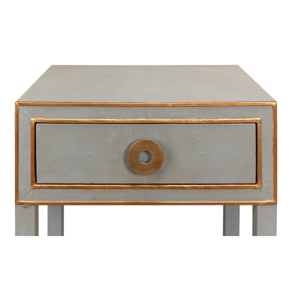 Gabriella Shagreen Nightstand-SARREID-SARREID-53569-2-NightstandsStorm Grey Finish-3-France and Son