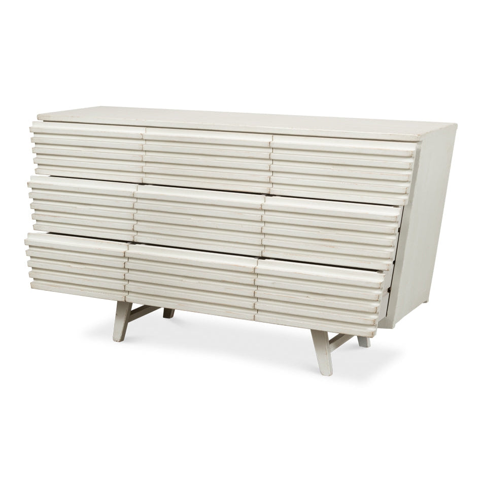 Ribbed 9 Drawer Commode-SARREID-SARREID-53590-1-DressersNatural-4-France and Son