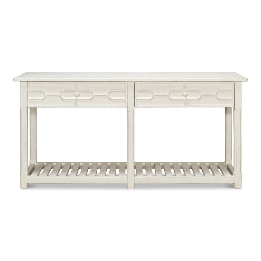 Isla Console Table - Antique White-SARREID-SARREID-53613-3-Console Tables-1-France and Son