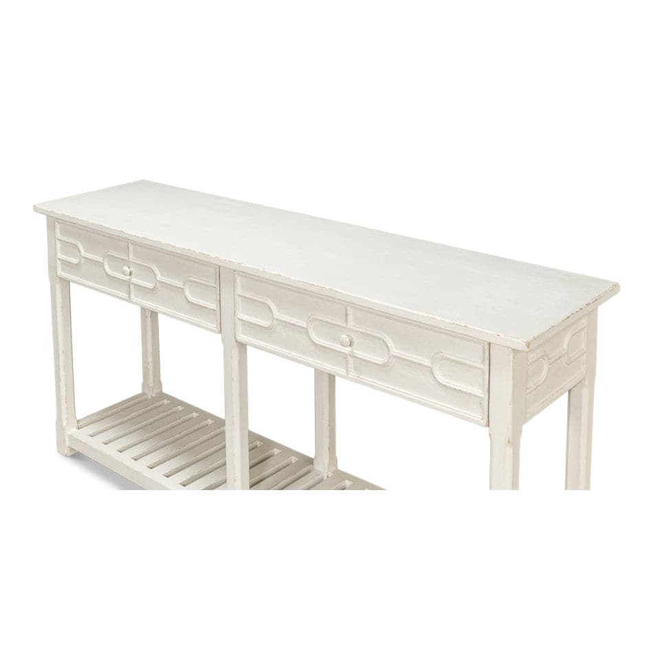 Isla Console Table - Antique White-SARREID-SARREID-53613-3-Console Tables-2-France and Son