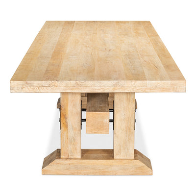 Stoltman Pedestal Dining Table-SARREID-SARREID-53638-Dining Tables-2-France and Son