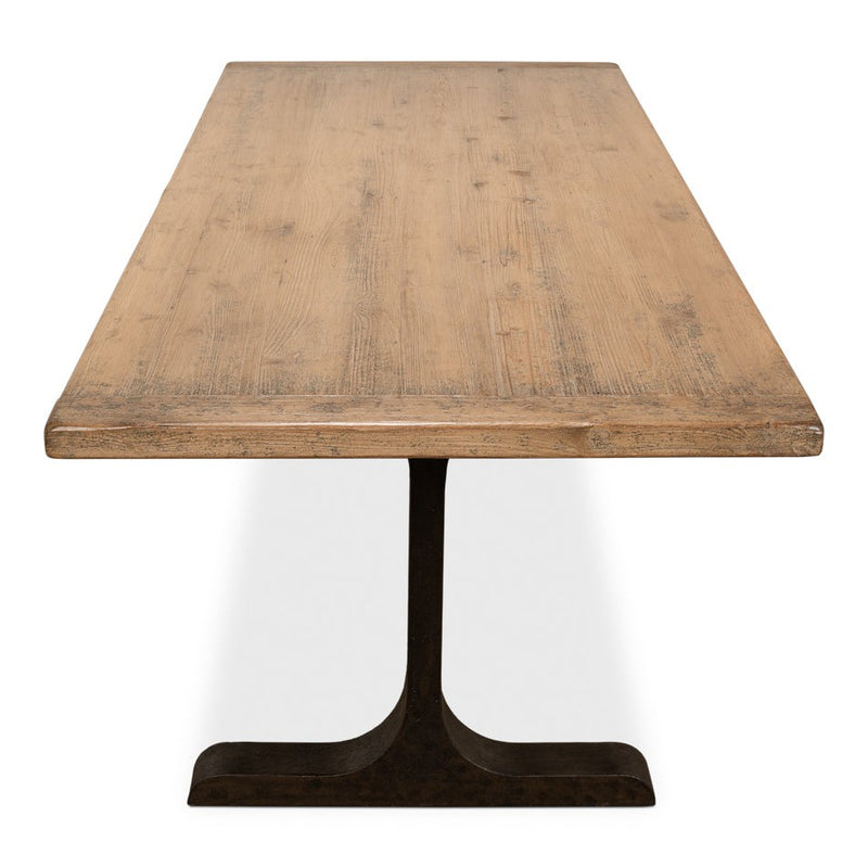 Decan Dining Table W/Iron Base-SARREID-SARREID-53675-Dining Tables-2-France and Son