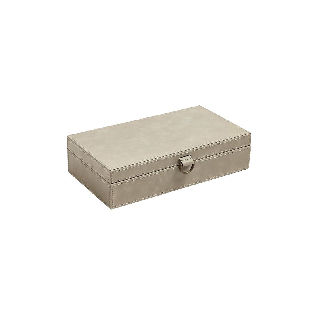 Marbled Leather D Ring Box-Light Grey-Lg