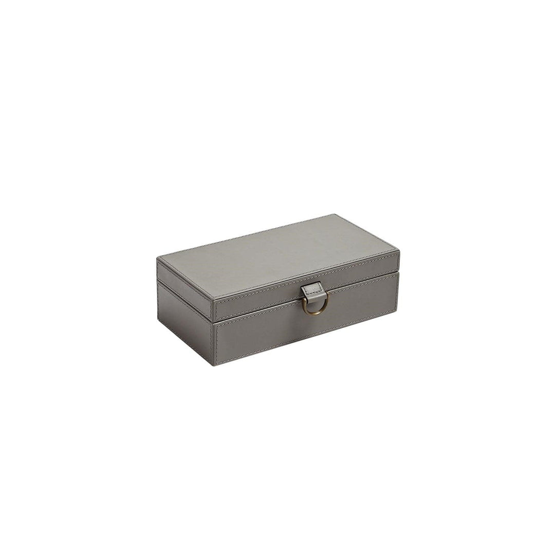 Marbled Leather D Ring Box-Dark Grey-Lg-Global Views-GVSA-9.93358-Baskets & BoxesLarge-4-France and Son