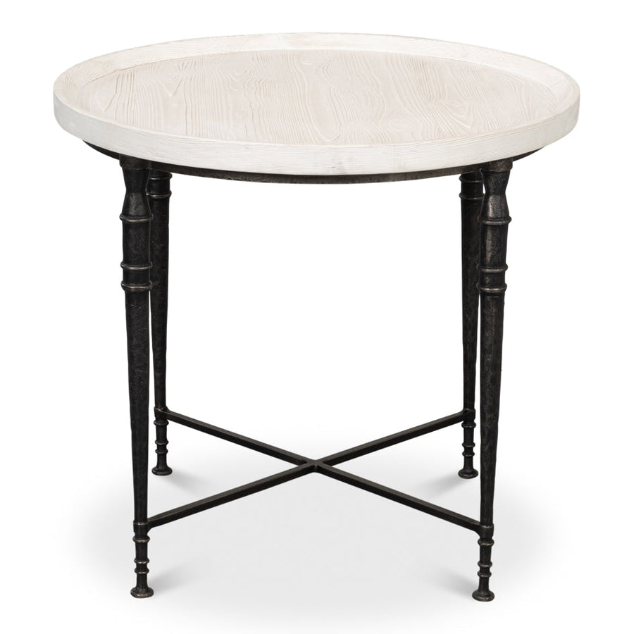 Nathaniel Elegance Side Table Round-SARREID-SARREID-53767-Side Tables-1-France and Son