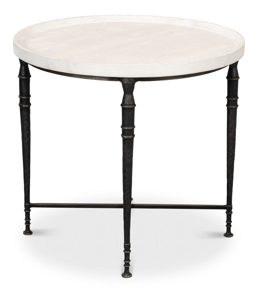 Nathaniel Elegance Side Table Round-SARREID-SARREID-53767-Side Tables-2-France and Son