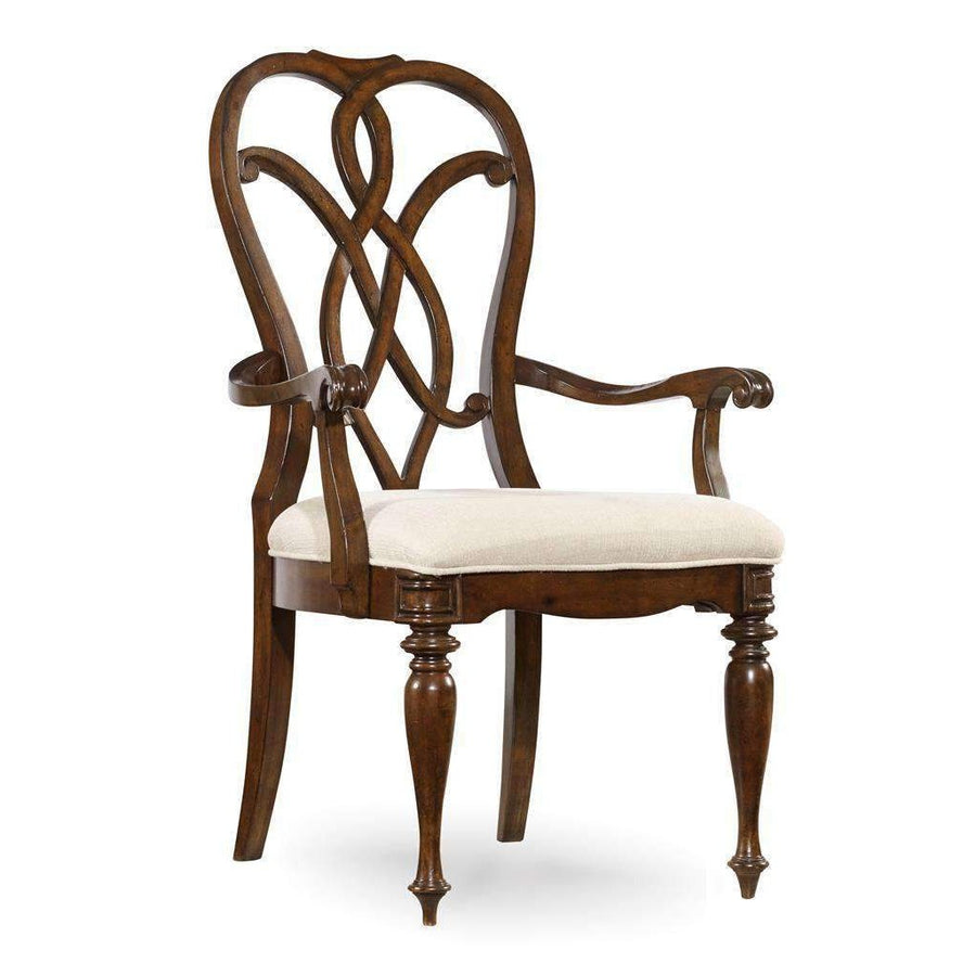 Leesburg Splatback Arm Chair-Hooker-HOOKER-5381-75300-Dining ChairsDark Wood-1-France and Son