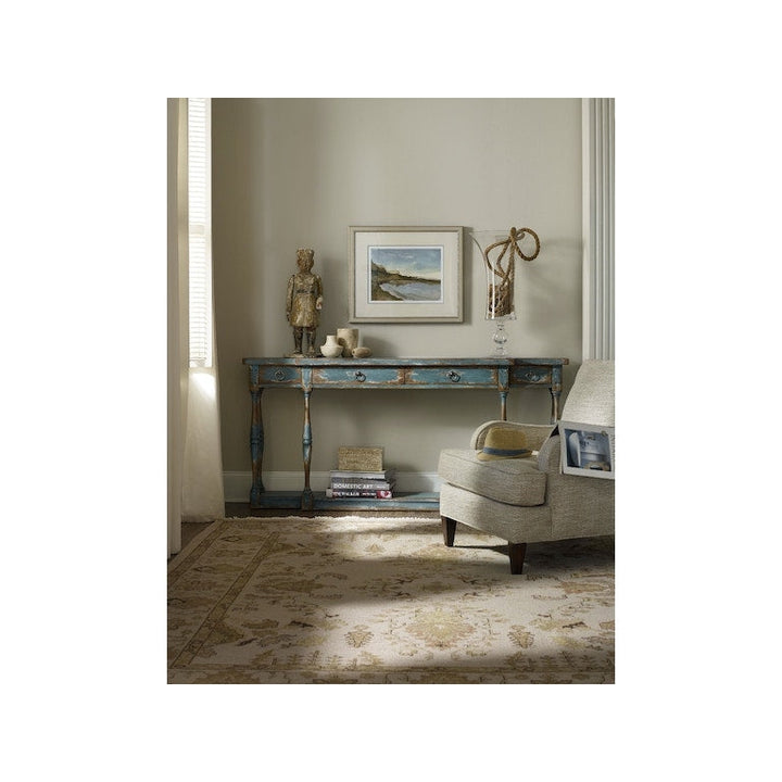 Sanctuary Four-Drawer Thin Console-Hooker-HOOKER-3005-85001-Console TablesEbony-6-France and Son
