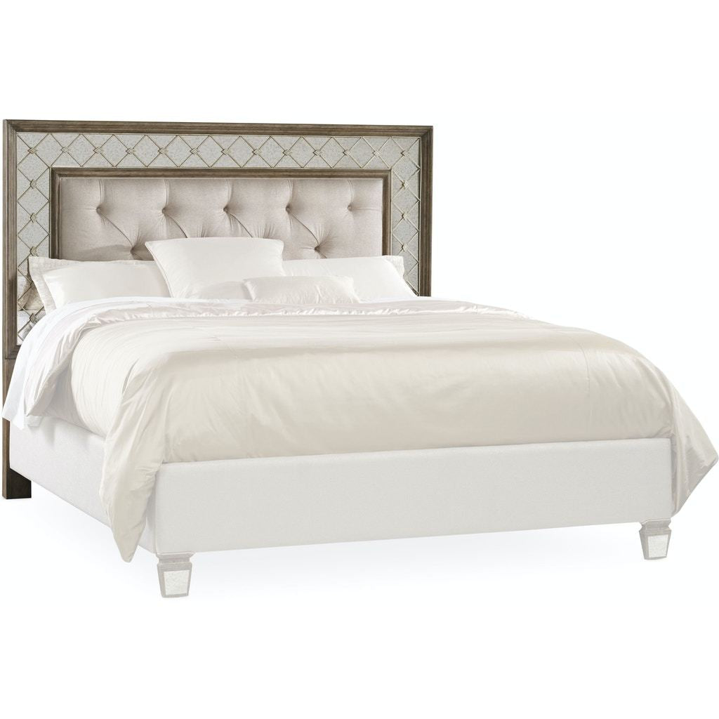 Sanctuary King and California King Mirrored Upholstered Headboard