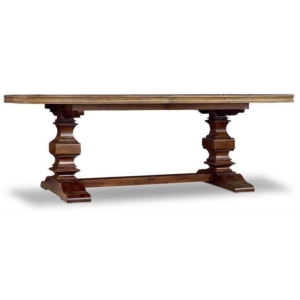 Archivist Trestle Table Collection w/2-18in Leaves-Hooker-HOOKER-5447-75206-Dining TablesPecky Pecan-4-France and Son