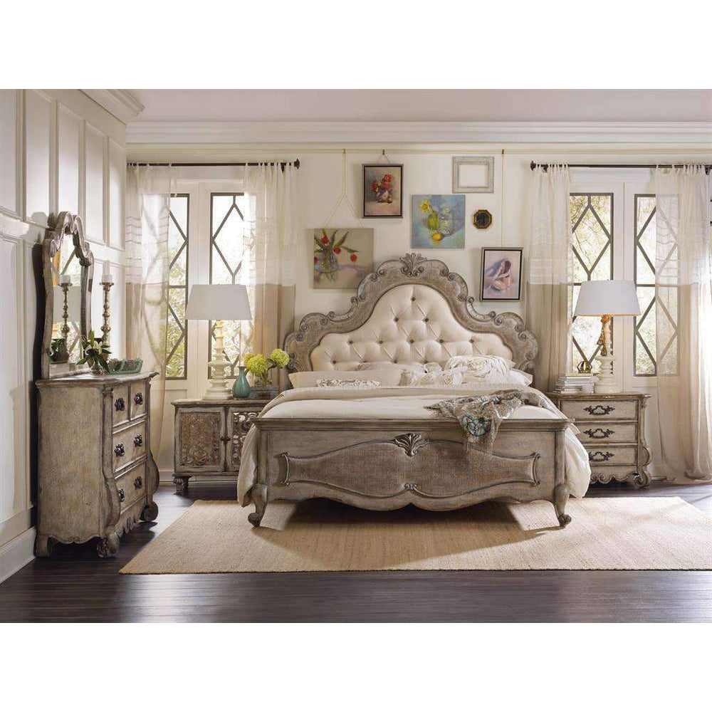 Chatelet Upholstered Panel Bed-Hooker-HOOKER-5450-90866-BedsKing-2-France and Son