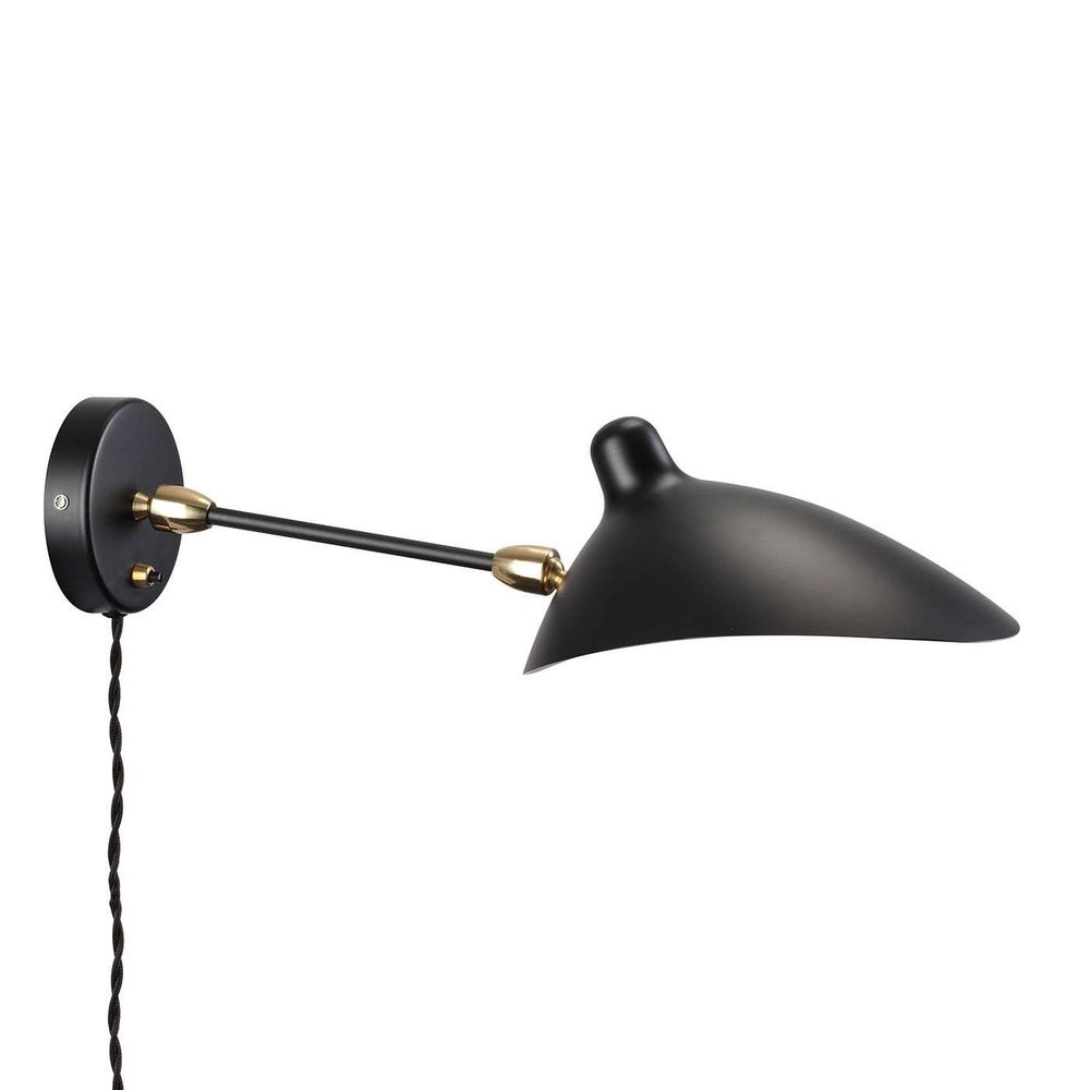 Mouille Double Swivel Sconce-France & Son-LAW016BLK-Wall Lighting-1-France and Son