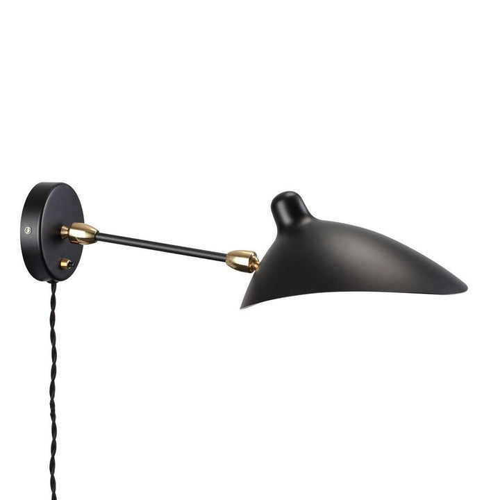 Mouille Double Swivel Sconce-France & Son-LAW016BLK-Wall Lighting-1-France and Son
