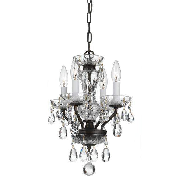 Traditional Crystal 4 Mini Chandelier-Crystorama Lighting Company-CRYSTO-5534-EB-CL-MWP-ChandeliersBronze-Clear Crystal-1-France and Son
