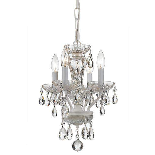 Traditional Crystal 4 Mini Chandelier-Crystorama Lighting Company-CRYSTO-5534-WW-CL-MWP-ChandeliersWhite-Clear Crystal-3-France and Son
