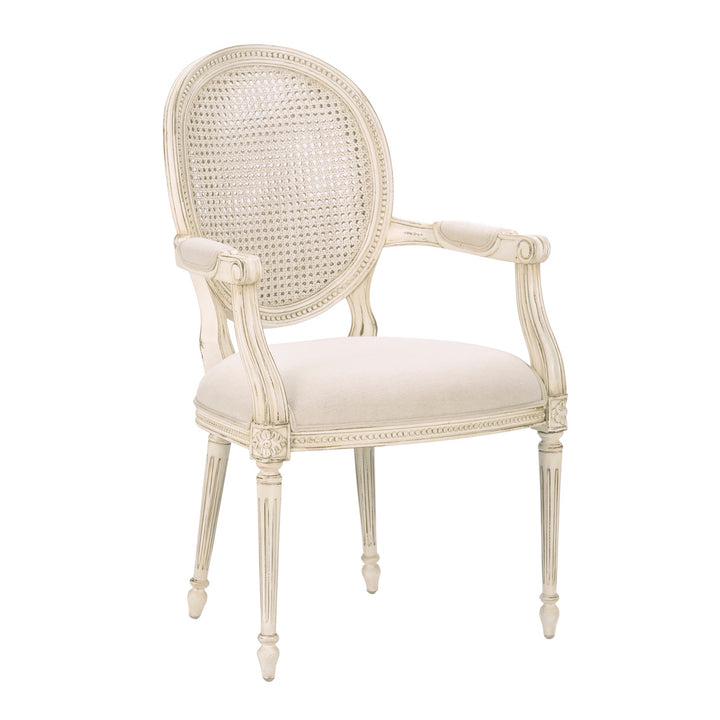 Provencal Arm Chair-Alden Parkes-ALDEN-CH-CH46/A-AW-Dining ChairsAlden White-2-France and Son