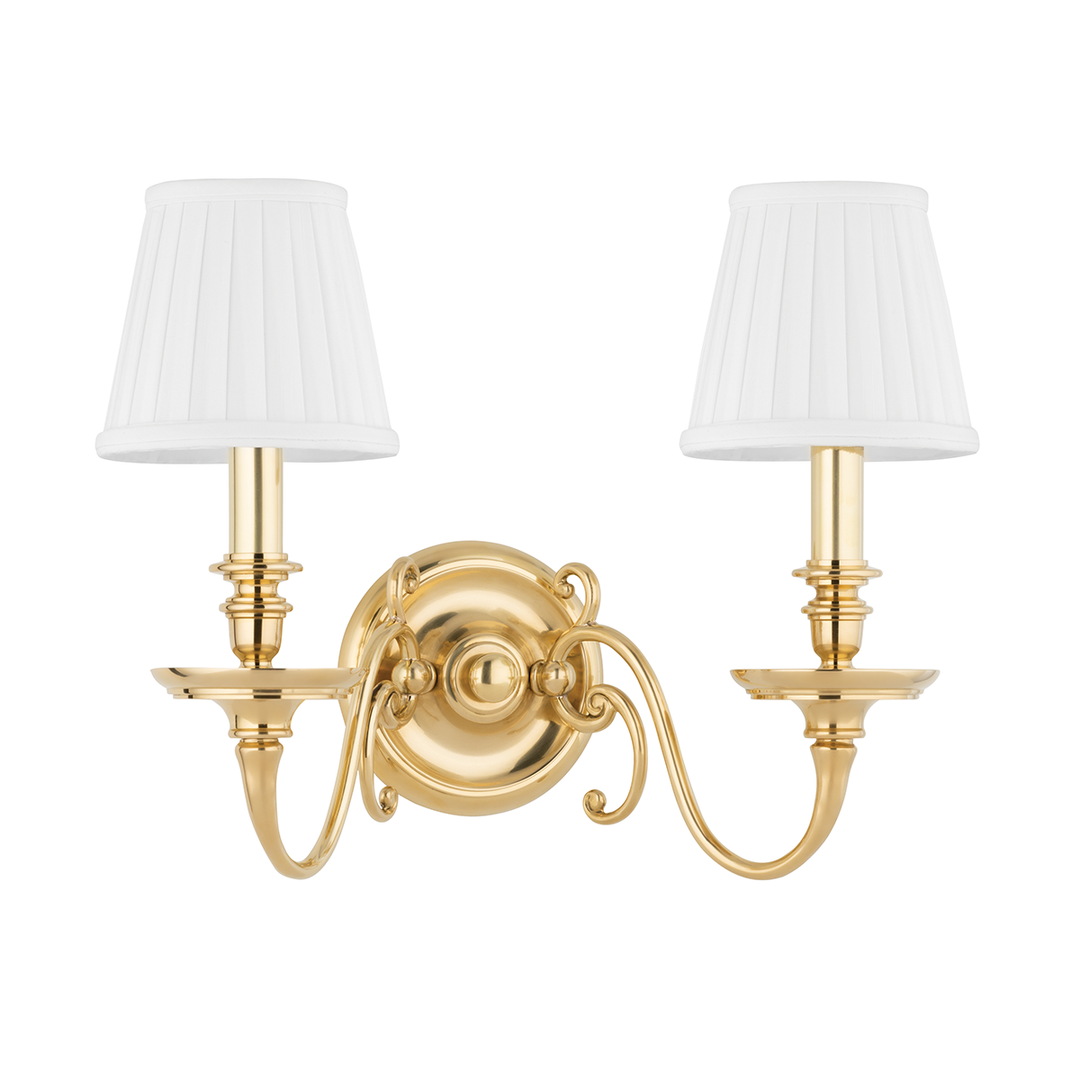 Charleston 2 Light Wall Sconce Aged Brass-Hudson Valley-HVL-1742-AGB-Wall Lighting-1-France and Son