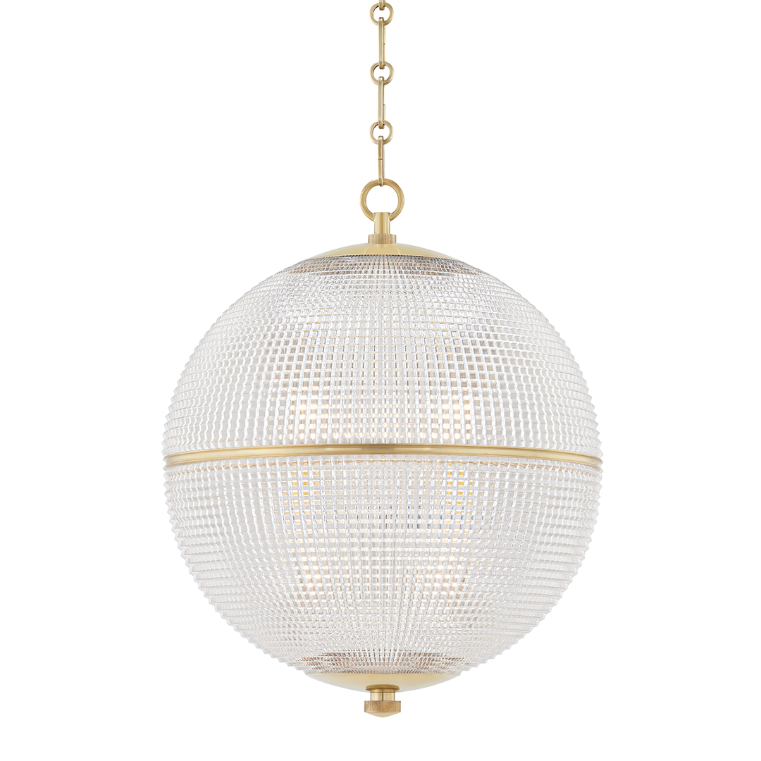 Sphere No. 3 1 Light Large Pendant-Hudson Valley-HVL-MDS801-AGB-PendantsAged Brass-1-France and Son